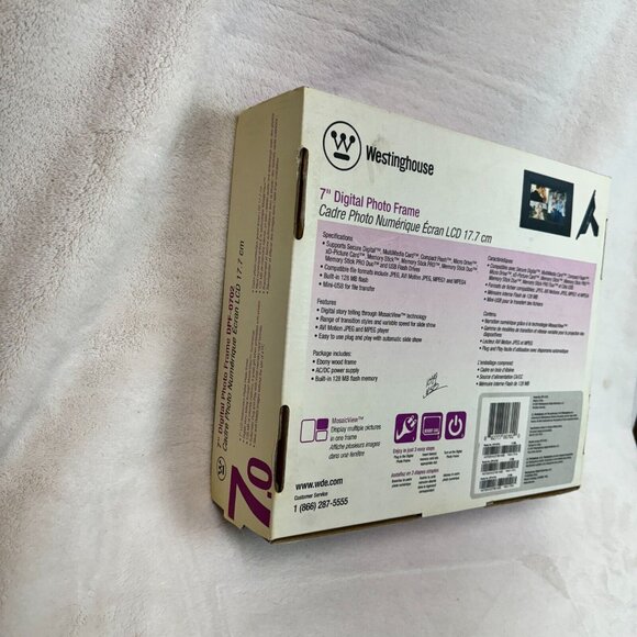 Westinghouse 7" Digital Photo Frame Model DPF-0702 128mb flash Memory - New - Picture 6 of 6